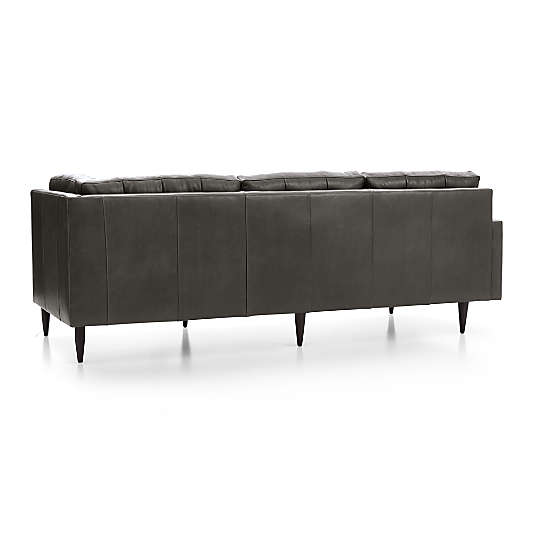 Petrie Leather Midcentury Left-Arm Corner Sofa