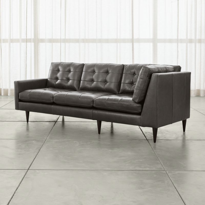 Petrie Leather Midcentury Left-Arm Corner Sofa - image 0 of 6