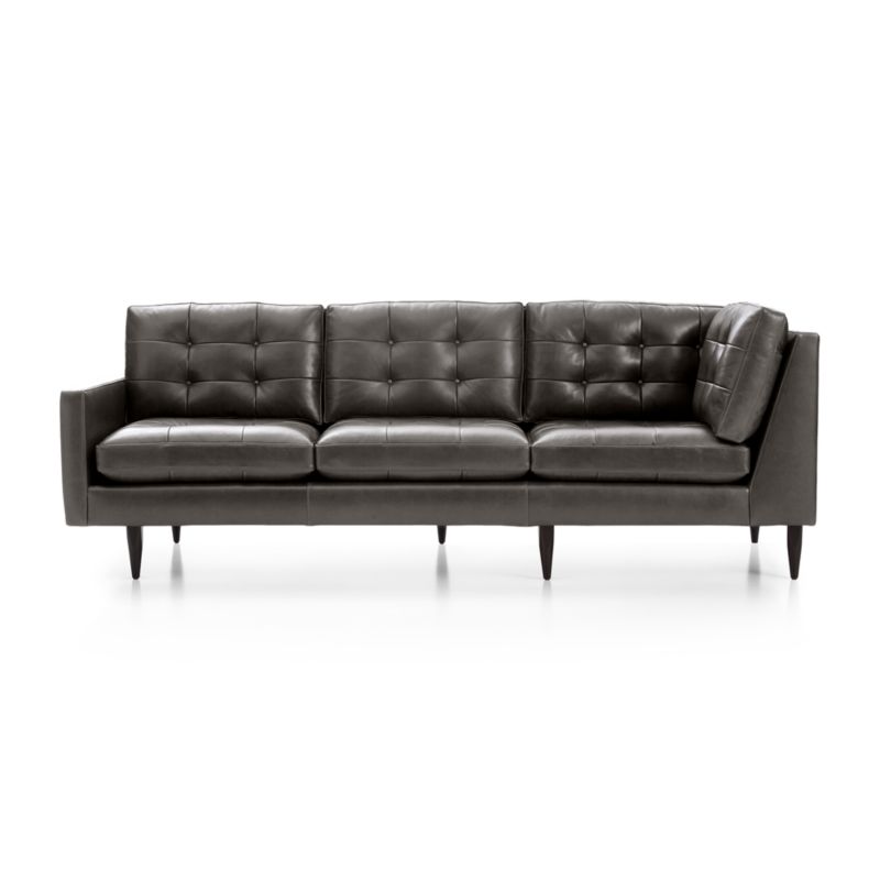 Petrie Leather Midcentury Left-Arm Corner Sofa - image 3 of 6