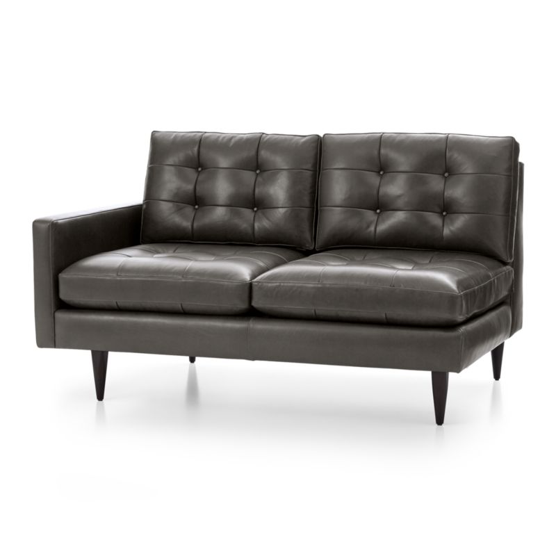 Petrie Leather Left Arm Midcentury Loveseat - image 4 of 6