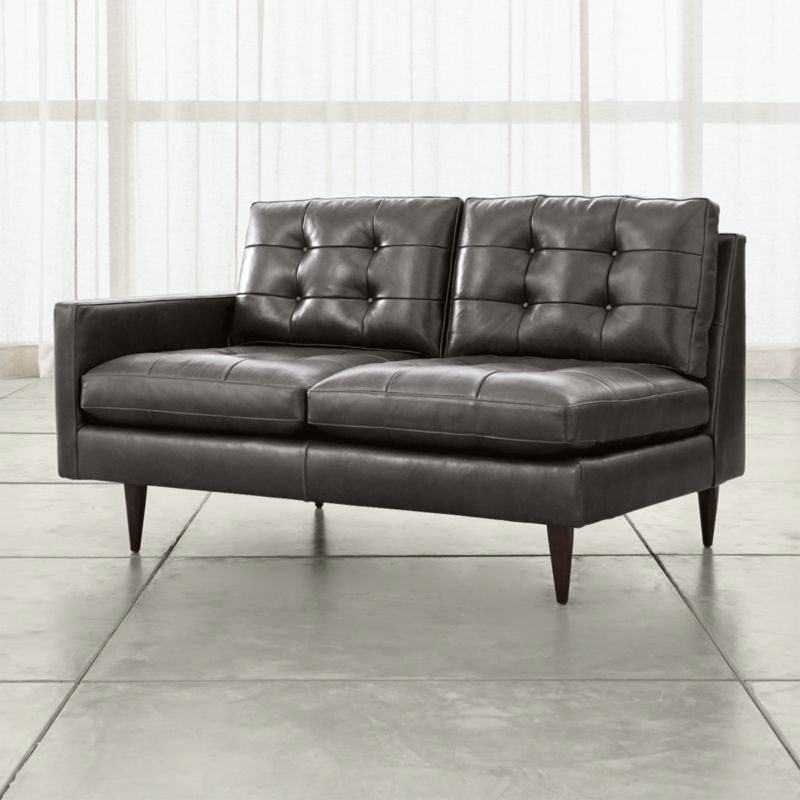 Petrie Leather Left Arm Midcentury Loveseat - image 0 of 6