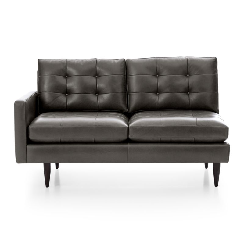 Petrie Leather Left Arm Midcentury Loveseat - image 3 of 6