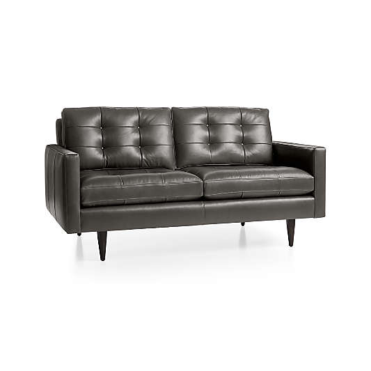 Petrie Leather Midcentury Loveseat