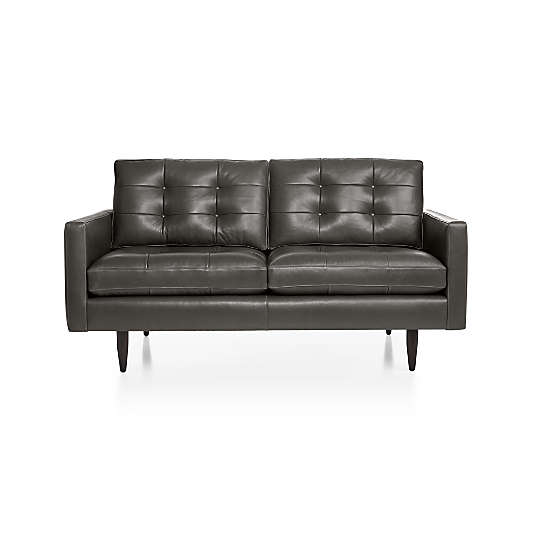 Petrie Leather Midcentury Loveseat