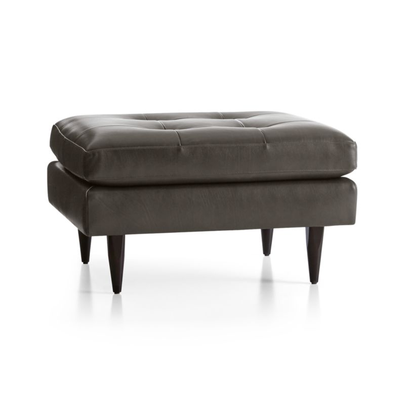 Petrie Leather Midcentury Ottoman - image 4 of 5