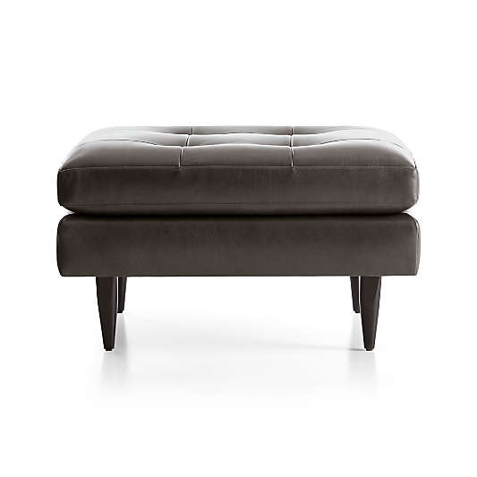 Petrie Leather Midcentury Ottoman