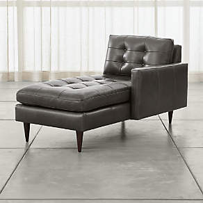 Grey leather 2025 chaise lounge