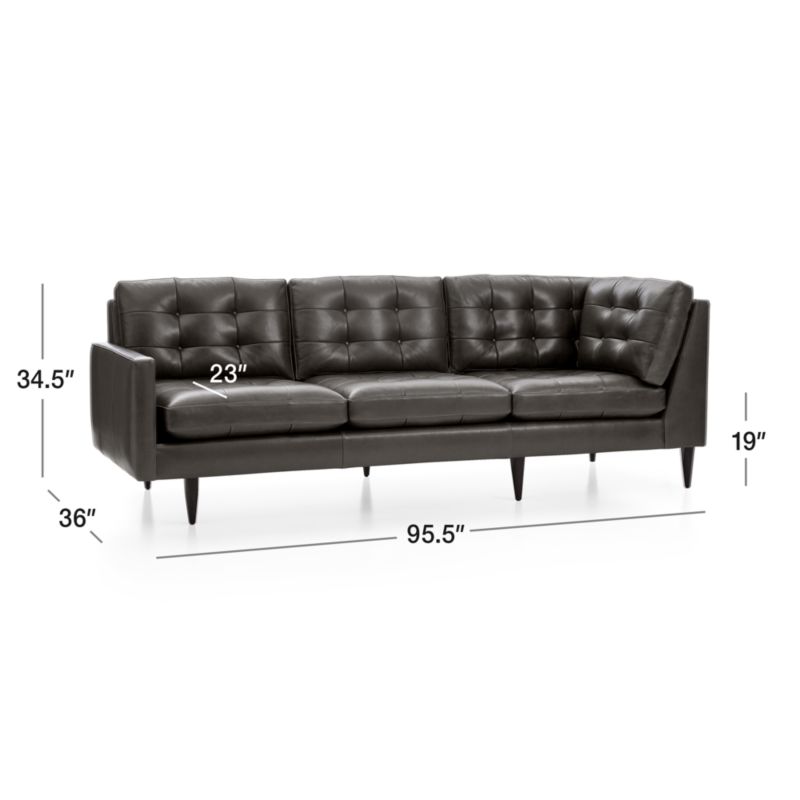 View Petrie Leather Midcentury Right-Arm Corner Sofa - image 2 of 6