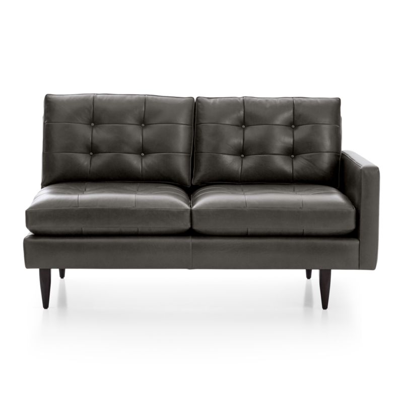 Petrie Leather Right Arm Midcentury Loveseat - image 3 of 6