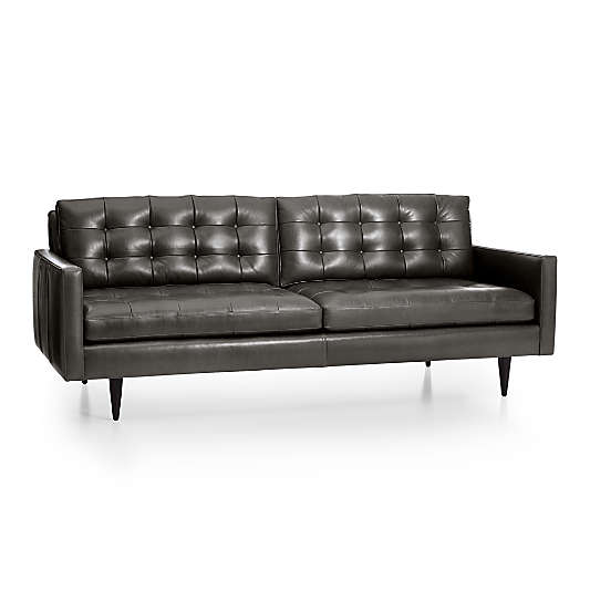 Petrie 86 Leather Mid-Century Sofa