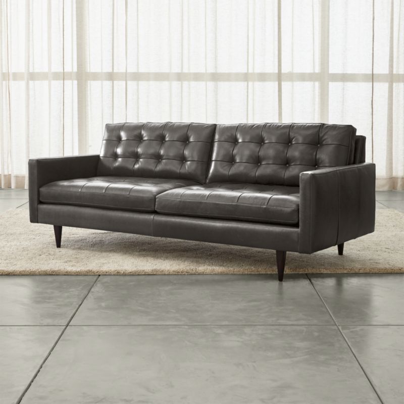 Petrie 86" Leather Mid-Century Sofa