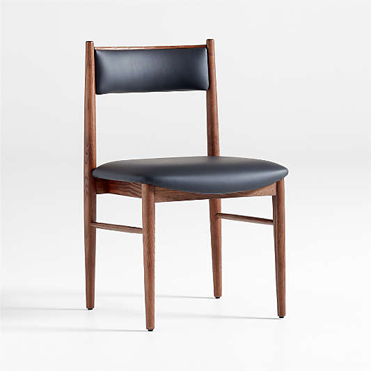 Petrie Barley Ash Black Leather Dining Chair