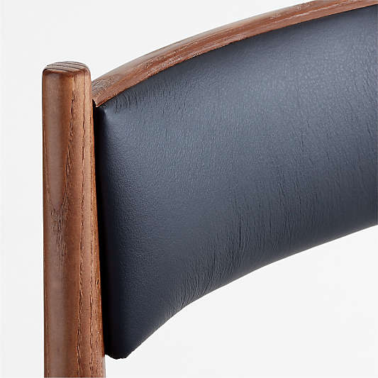 Petrie Barley Ash Black Leather Dining Armchair