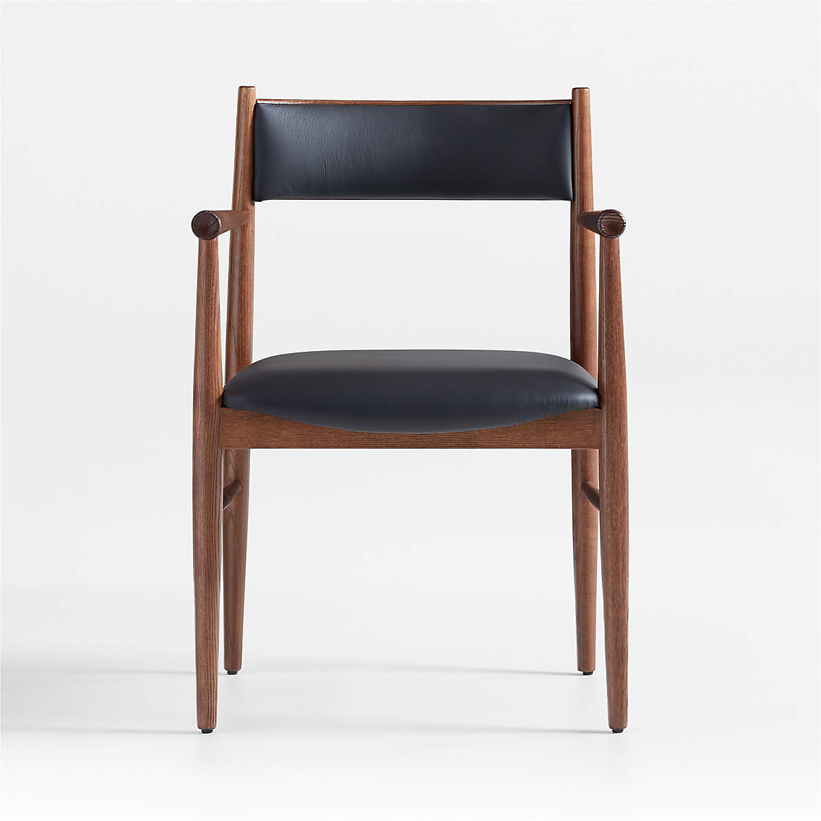 Wood and best sale leather dining chair