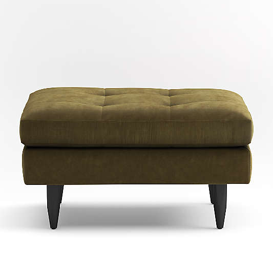 Petrie Velvet Mid-Century Ottoman