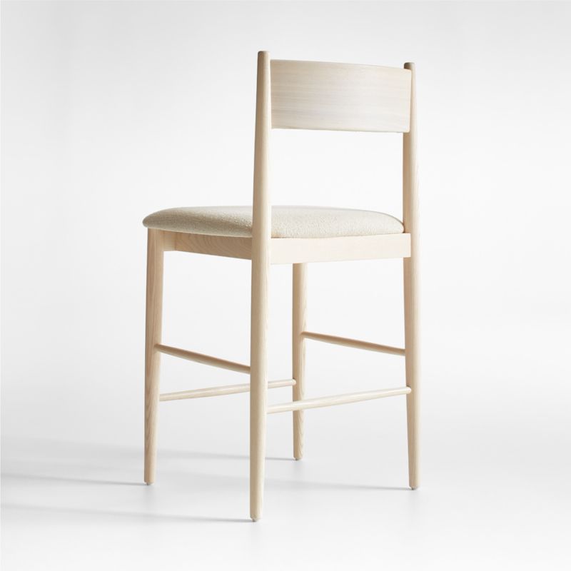 Petrie Bleached Ash Upholstered Counter Stool with Performance Fabric - image 5 of 10