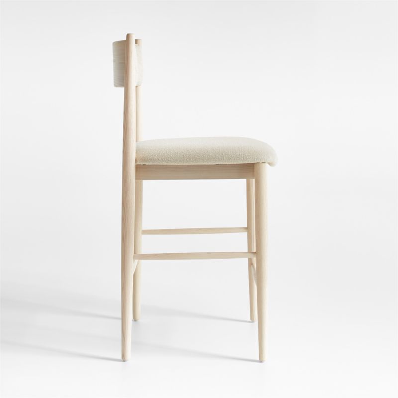 Petrie Bleached Ash Upholstered Counter Stool with Performance Fabric - image 4 of 10