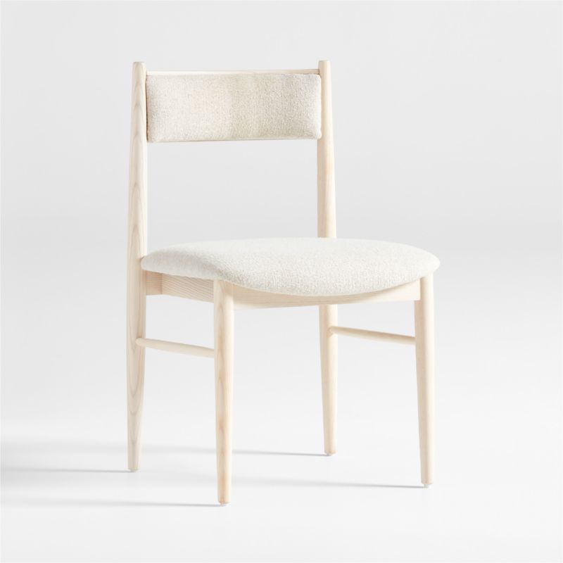 Petrie Bleached Ash Upholstered Dining Chair with Performance Fabric