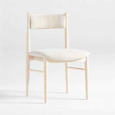 Petrie Bleached Ash Upholstered Dining Chair with Performance Fabric