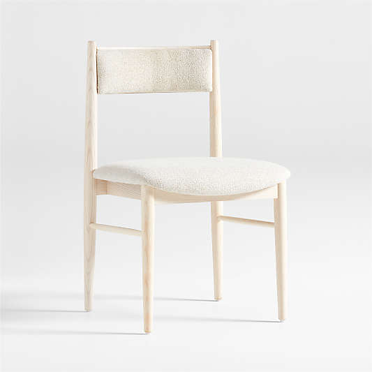 Petrie Bleached Ash Upholstered Dining Chair with Performance Fabric