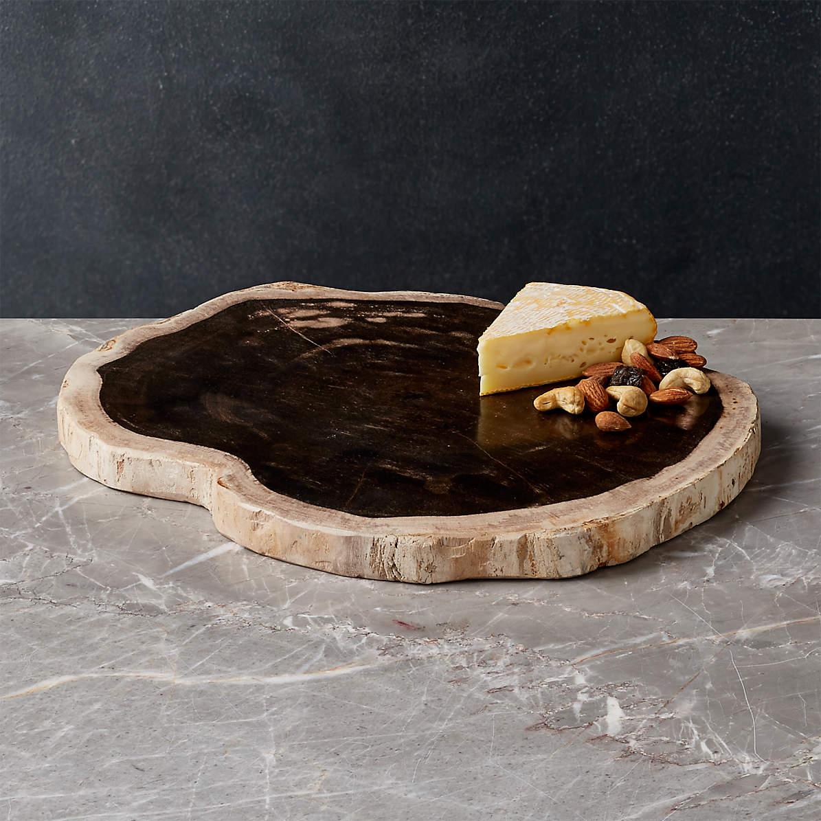 spons Seraph vuist Petrified Wood Serving Board Cheese Board Platter + Reviews | Crate & Barrel