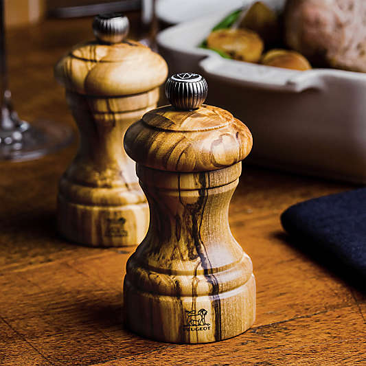 Peugeot Bistro Olivewood 4" Salt and Pepper Mill Set