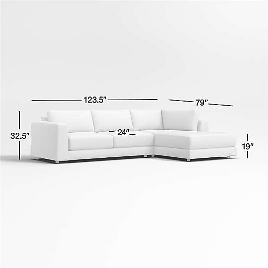 Peyton 2-Piece Right-Arm Bumper Sectional Sofa