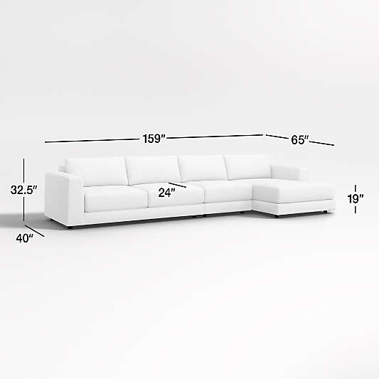 Peyton 3-Piece Right-Arm Chaise Sectional Sofa