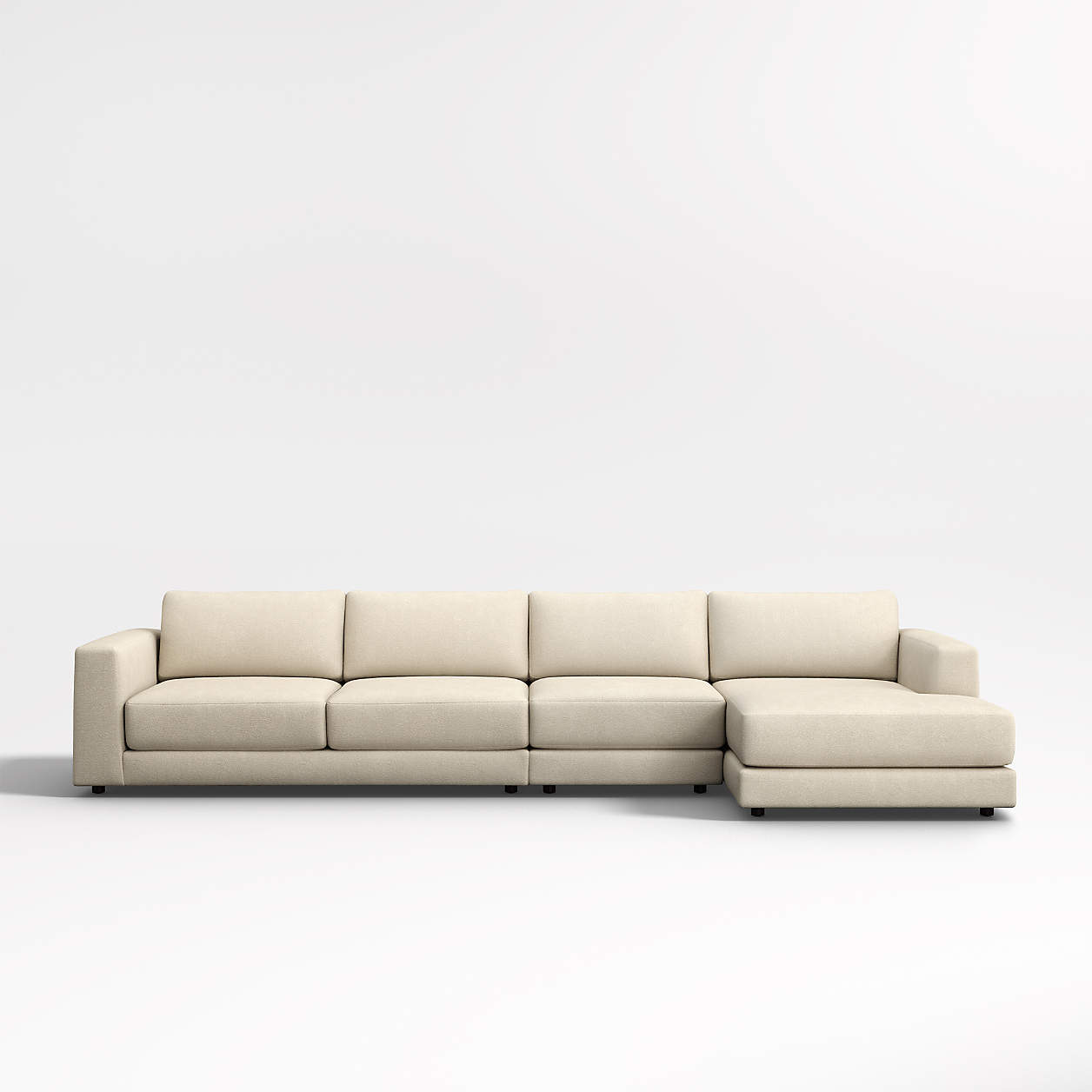 Peyton 3Piece RightArm Chaise Sectional Sofa + Reviews Crate & Barrel