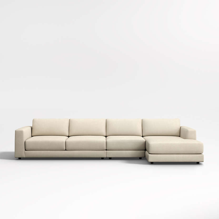 Peyton 3Piece RightArm Chaise Sectional Sofa + Reviews Crate