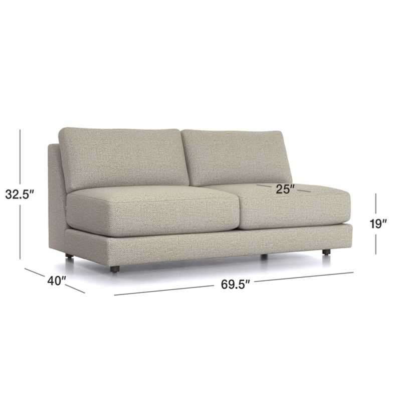 View Peyton Armless Sofa - image 2 of 9