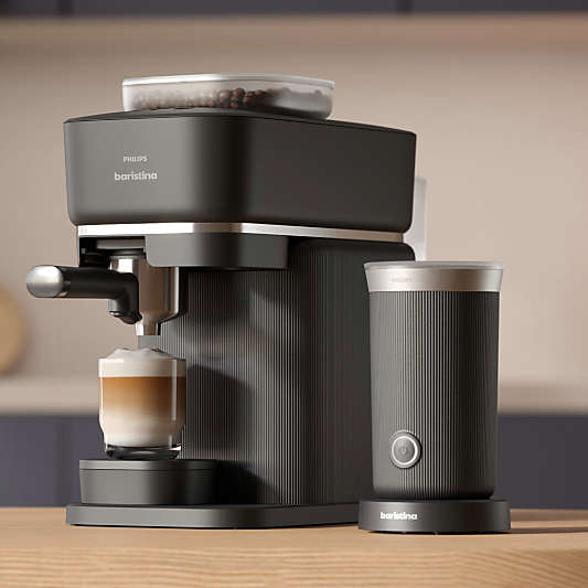 Philips Baristina Black Espresso Machine with Milk Frother