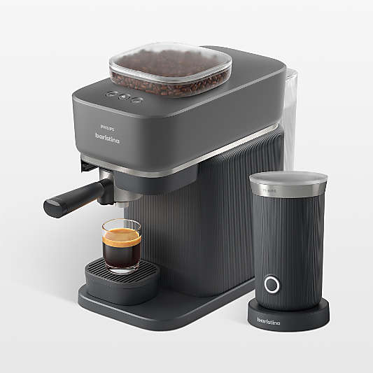 Philips Baristina Black Espresso Machine with Milk Frother