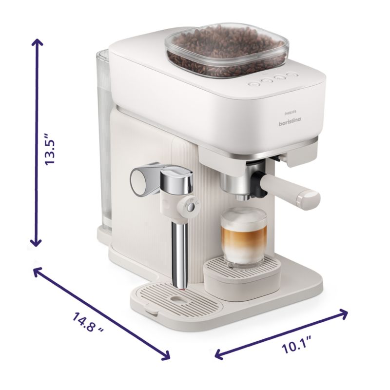 Philips Baristina Latte Espresso Machine with Milk Frother in White - image 7 of 8