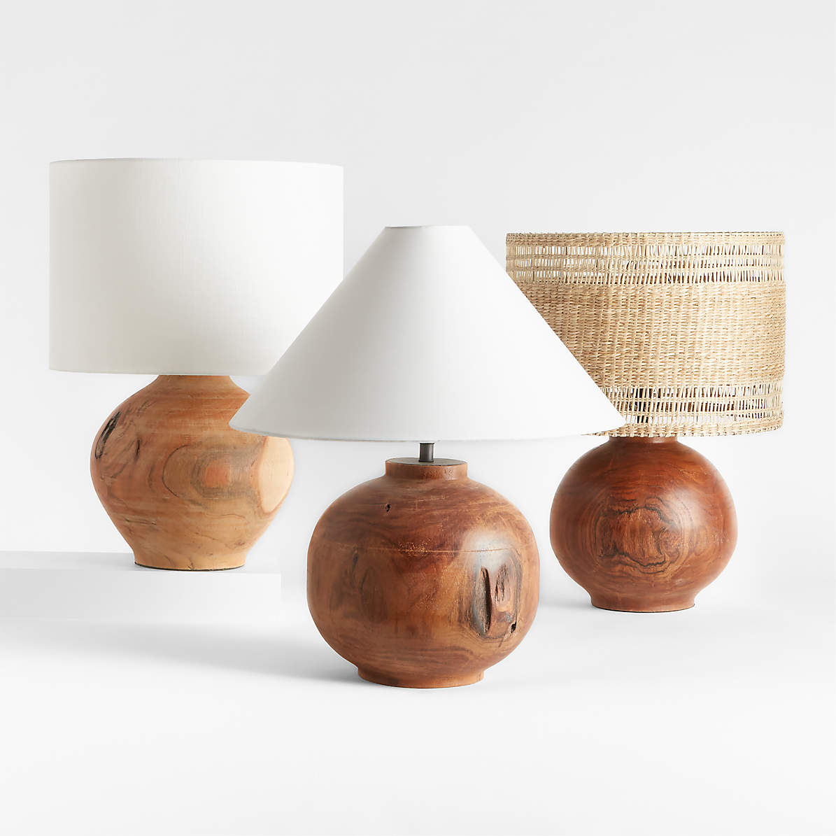 Wood Table Lamp with Drum Shade Bedroom Lighting Reviews Crate  Barrel
