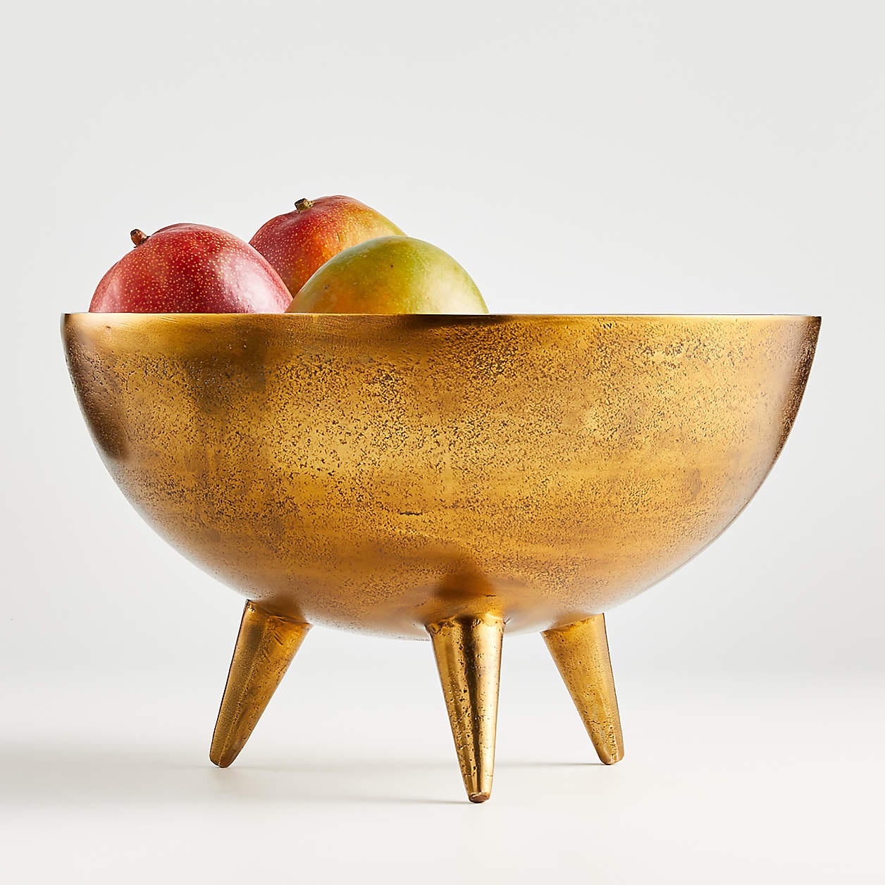Picardy Brass Footed Bowl + Reviews Crate & Barrel