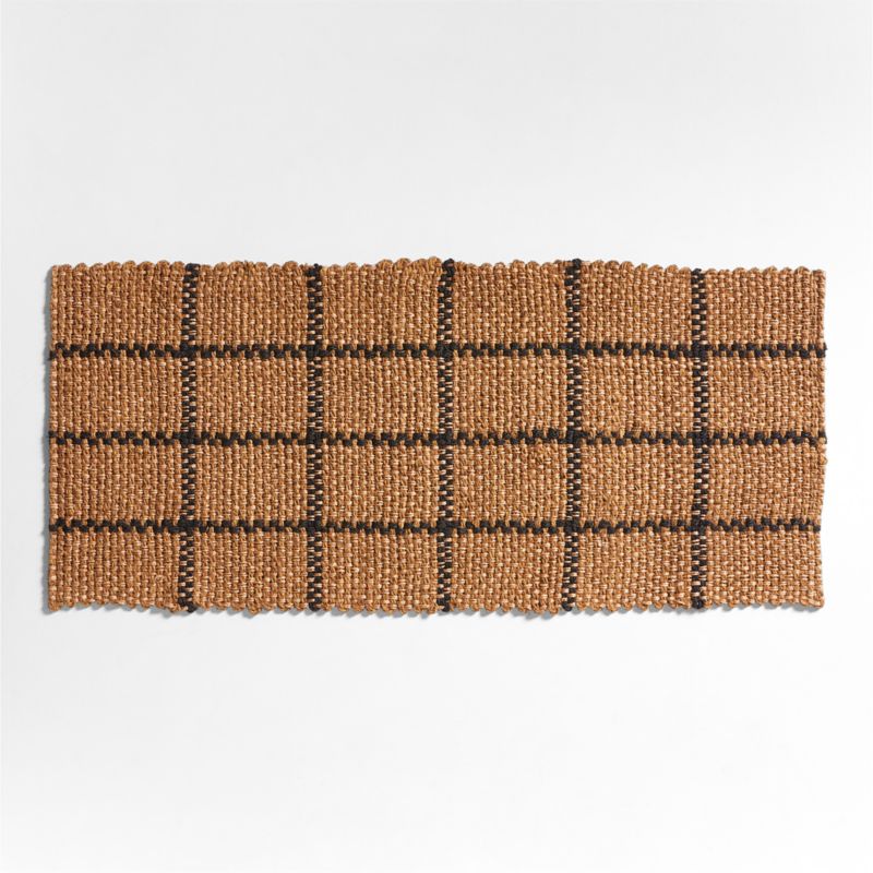 Picnic Stripe Coir Textured Black and Natural Indoor/Outdoor Double Doormat 24"x57" - image 0 of 4