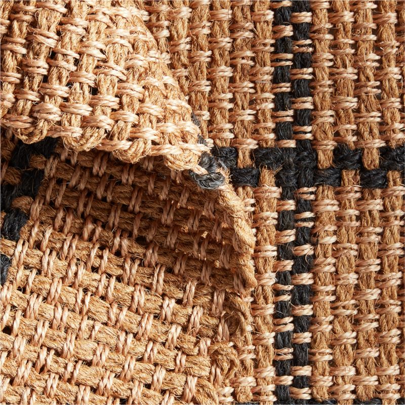 Picnic Stripe Coir Textured Black and Natural Indoor/Outdoor Doormat 18"x30" - image 3 of 4