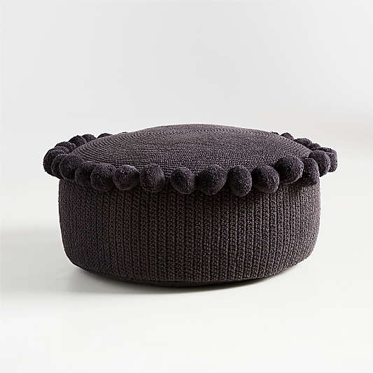 Pico Obsidian Round Pom Pom Pouf