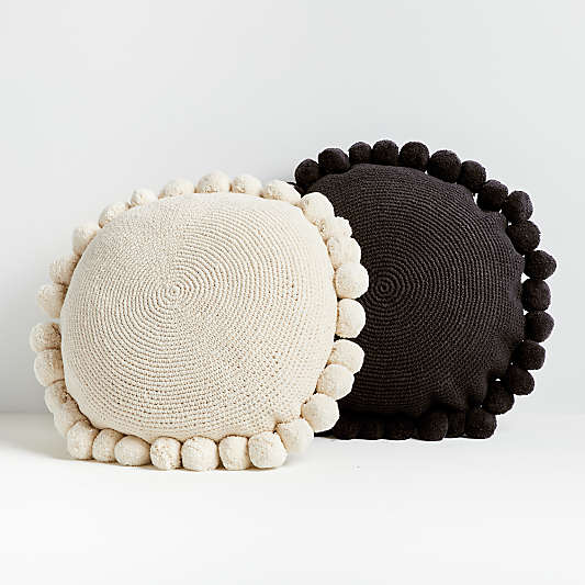 Pico 18" Round Pom Pom Pillows