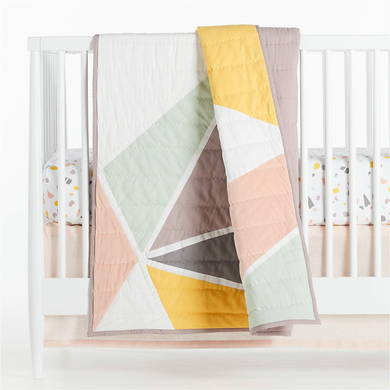 Pieced Geo Baby Crib Quilt + Reviews Crate & Kids
