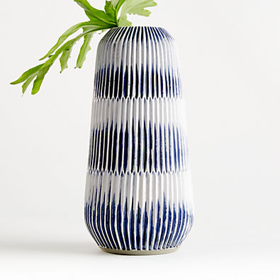 View Piega Large Blue and White Vase details