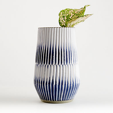 View Piega Small Blue and White Vase details