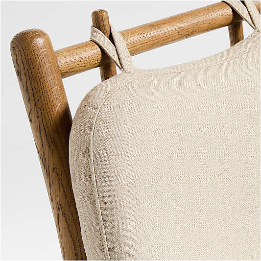 Pierre Light Brown Oak Wood Linen Upholstered Dining Side Chair