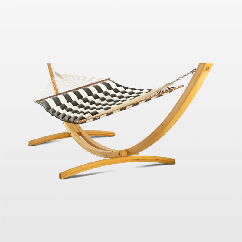 Pillowtop Black Stripe Outdoor Hammock with Stand - image 0 of 8