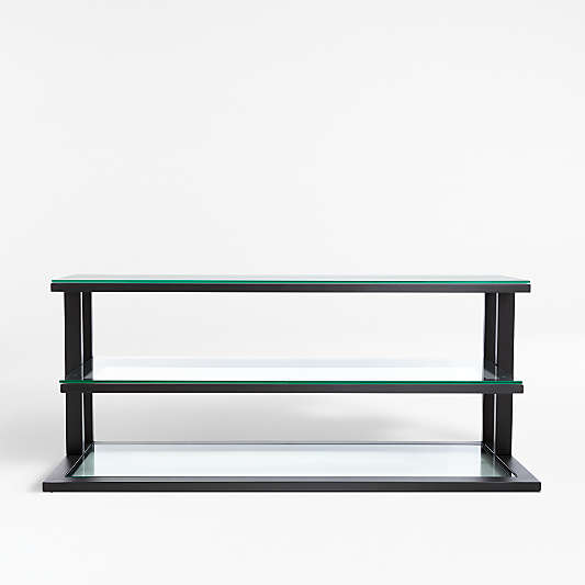 Pilsen 52" Graphite Media Console with Glass Shelves