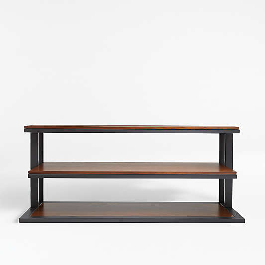 Pilsen 52" Graphite Media Console with Walnut Shelves