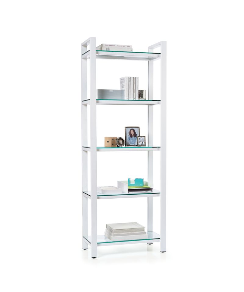 Pilsen White Bookcase with Glass Shelves - image 10 of 17