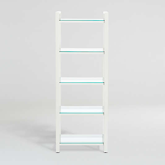 Pilsen White Bookcase with Glass Shelves