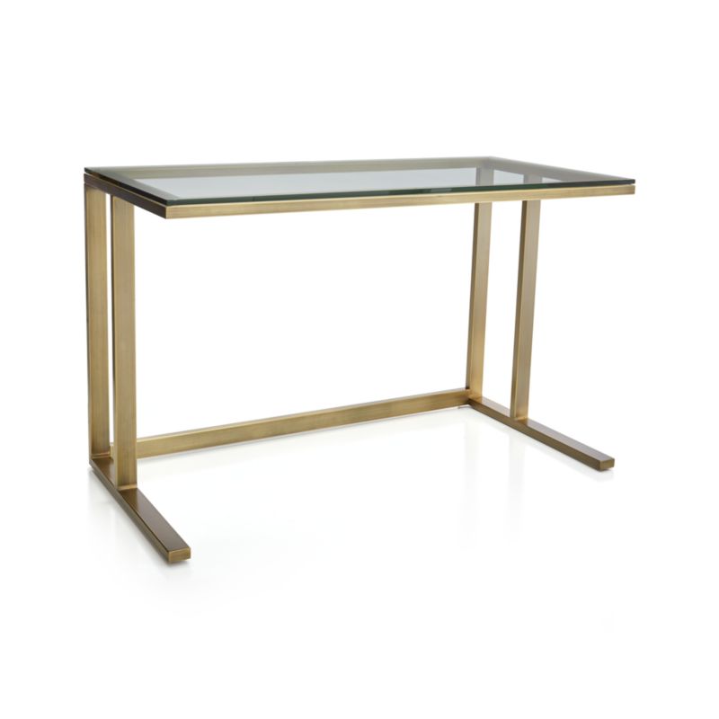 Pilsen Brass Desk with Glass Top - image 6 of 9